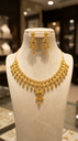 AI Generated Gold-Plated Intricate Necklace Set Showcase