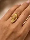 AI Generated 1 Gram Gold Floral Leaf Ring – Luxury Worn Product Shot
