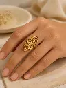 AI Generated 1 Gram Gold Net Jaali Flower Ring - Premium lifestyle product photo