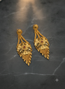 AI Generated Professional Studio Shot of Gold-Plated Earrings