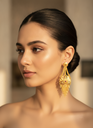 AI Generated Gold-Plated Earrings on a Model