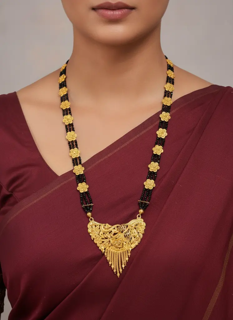 AI Generated Mah Galsar 1 – Necklace on Maharashtrian model neckline