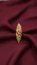 AI Generated 1-Gram Gold-Plated Traditional Long Ring 2 - Maroon Silk Setting