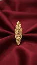 AI Generated 1-Gram Gold-Plated Traditional Long Ring Maroon Background