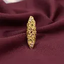 AI Generated 1-Gram Gold-Plated Traditional Long Ring 5 on Maroon Fabric