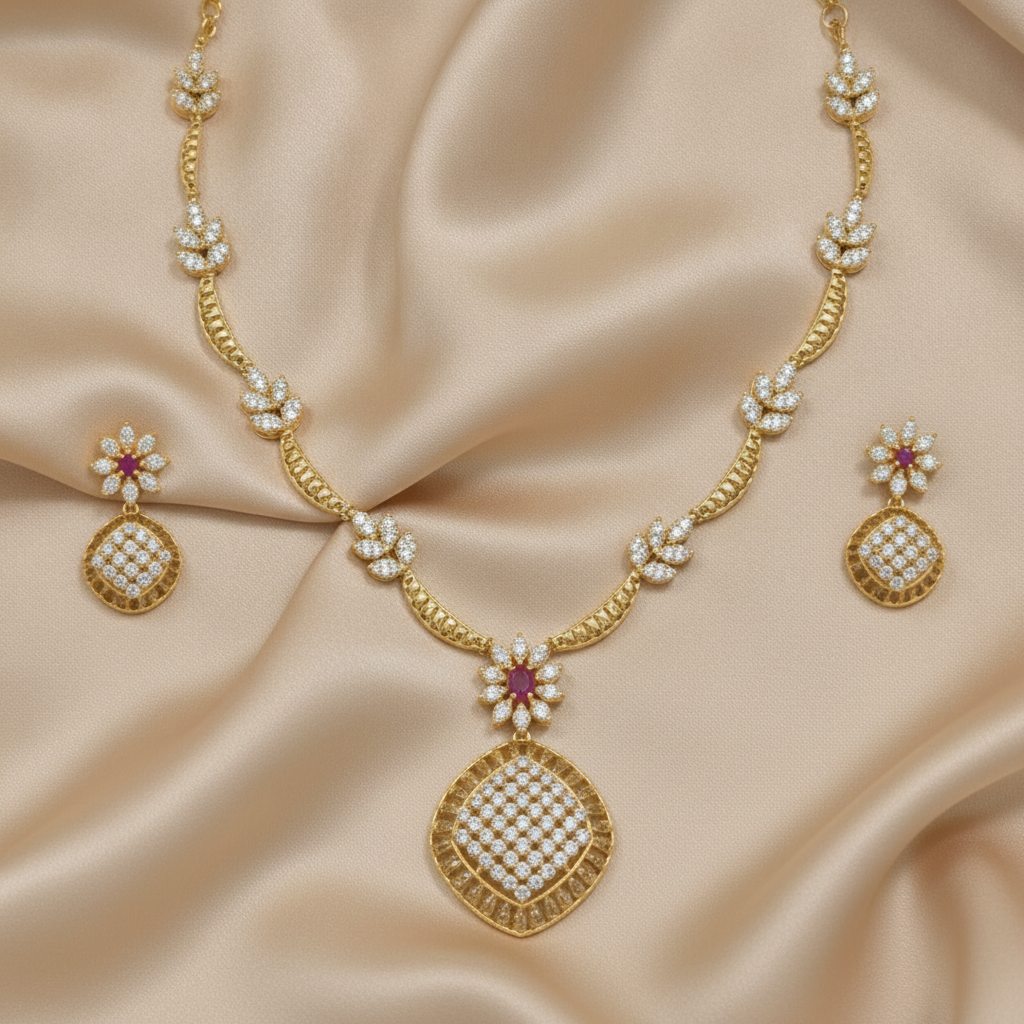 AI Generated Professional Studio Shot of Diamond Lattice Leaf Set