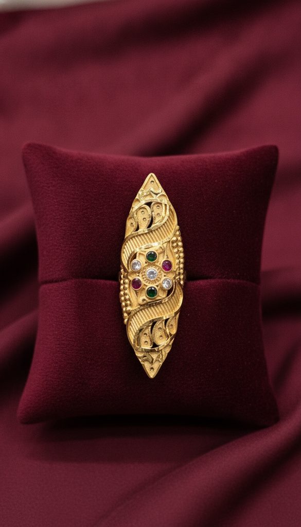 1-Gram Gold-Plated Traditional Long Ring 2