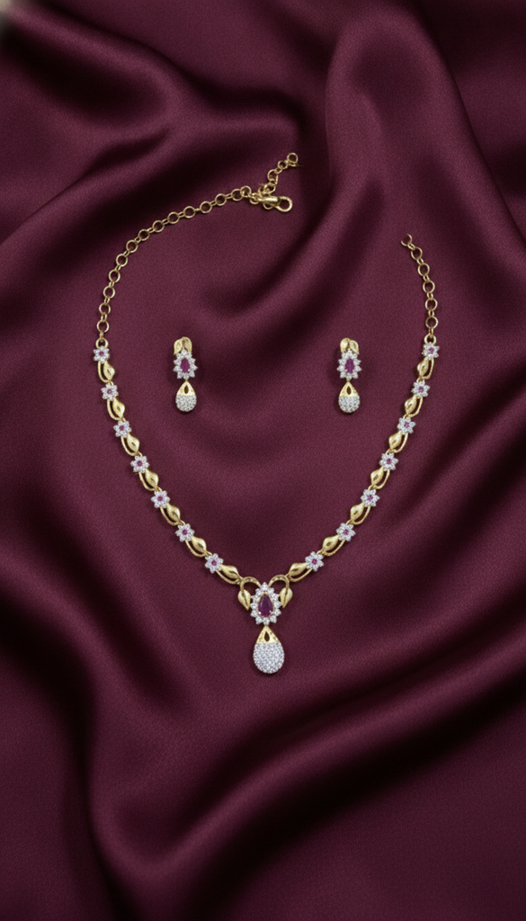 Floral Teardrop CZ Set
