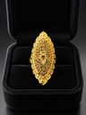 1 Gram Gold Long Jaali Ring | Scalloped Border | Free Size