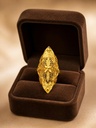 1 Gram Gold Floral Leaf Ring | Diamond Cut Design | Free Size