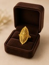 1 Gram Gold Petal Border Ring | Engraved Center | Free Size