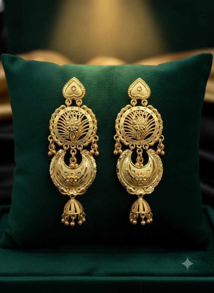 22k Gold Plated Chand Bali Earrings